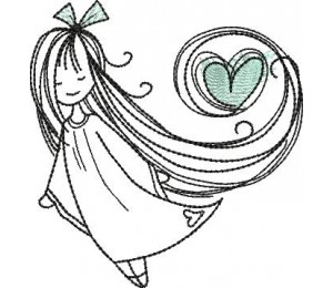 Stickdatei - Doodle Engel 2